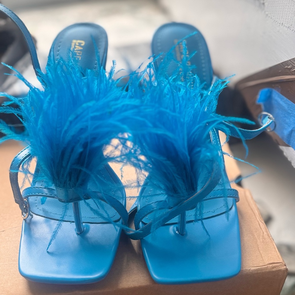 Cape Robbin Vibrant Blue Feathered Heels